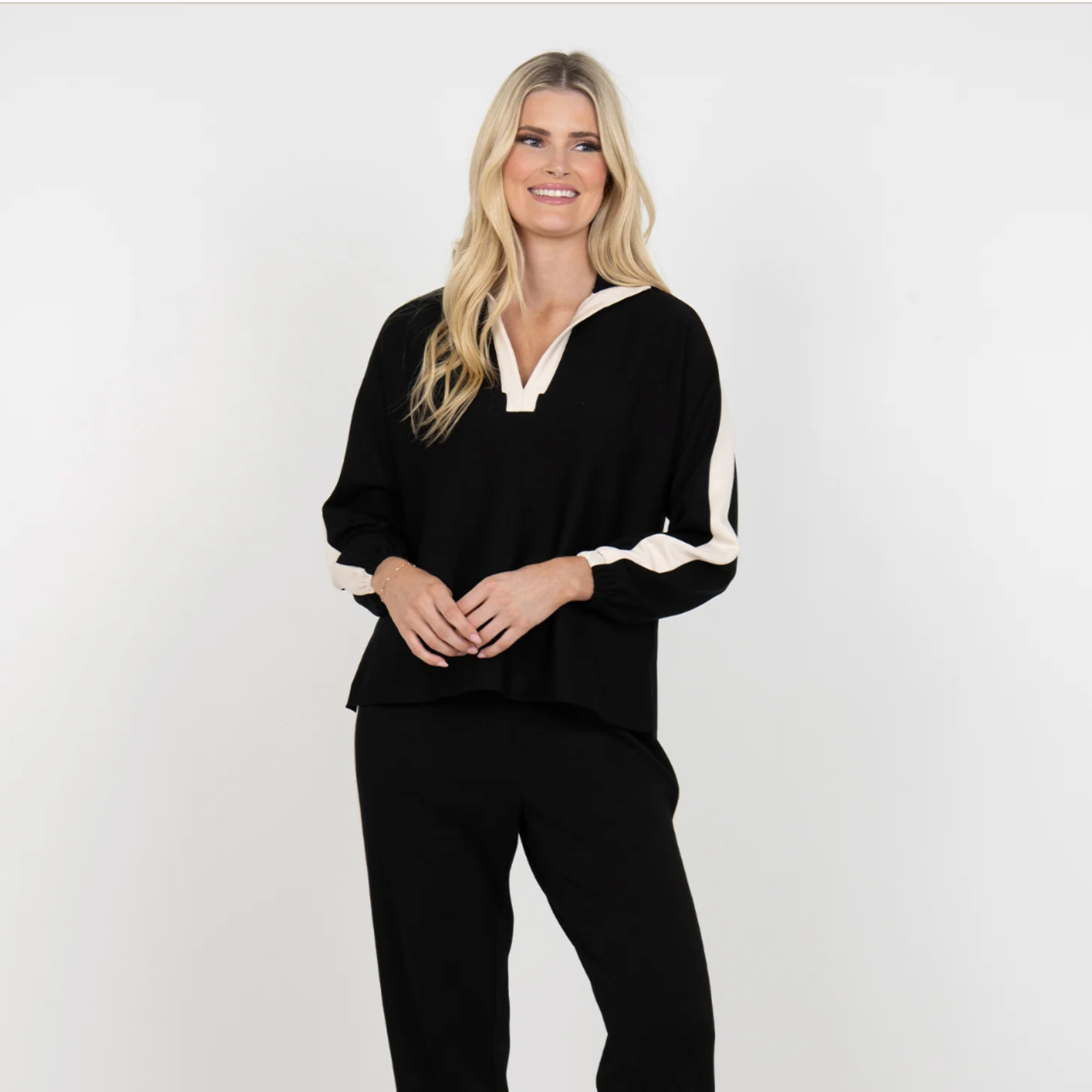 Long-sleeve Poppy in Midnight Vanilla