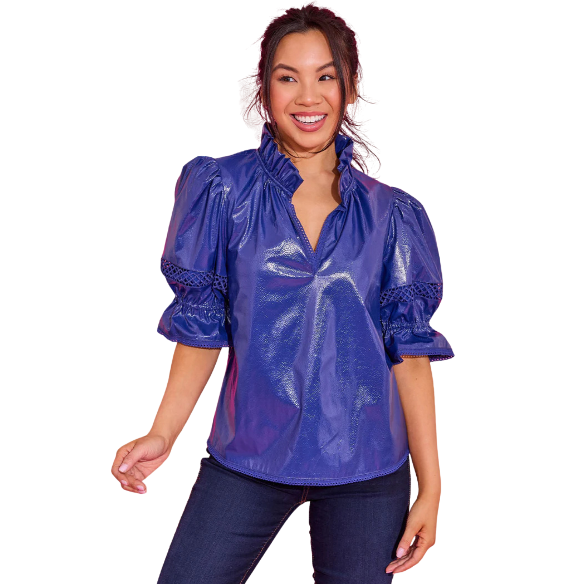 Lottie Top in Azure-Fairley Fancy