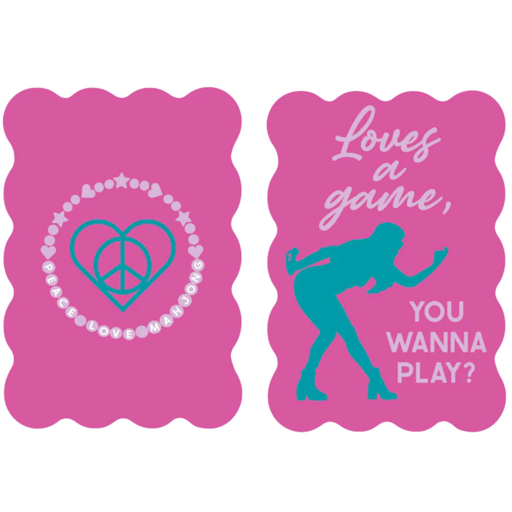 Love's a Game Peace Love Mahjong Tile Shufflers-Fairley Fancy
