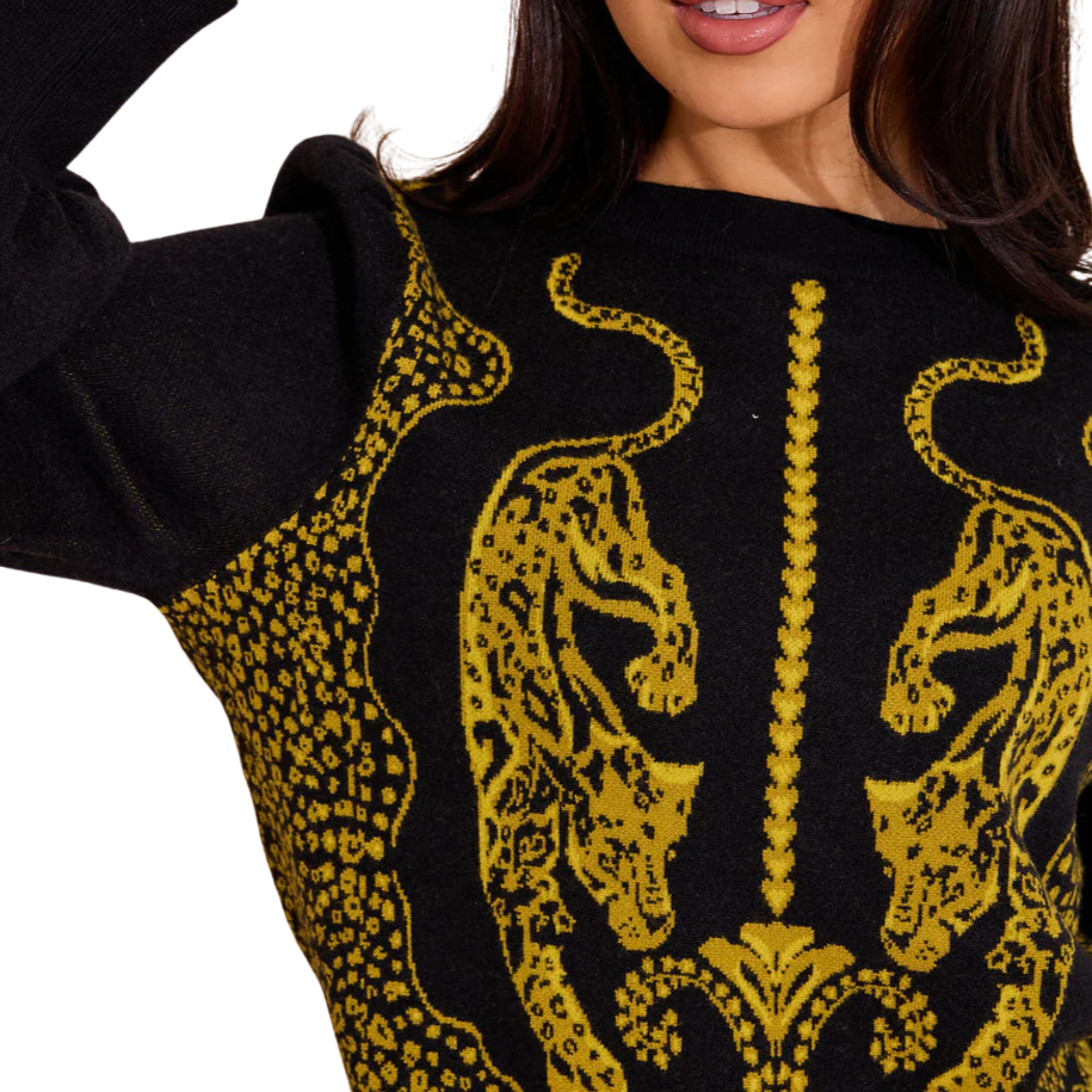 Lucie Sweater in Pouncing Panther-Fairley Fancy