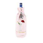 Martini Embroidered Pink Wine Bag-Fairley Fancy
