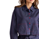 Mattie Top in Inks Blue-Fairley Fancy