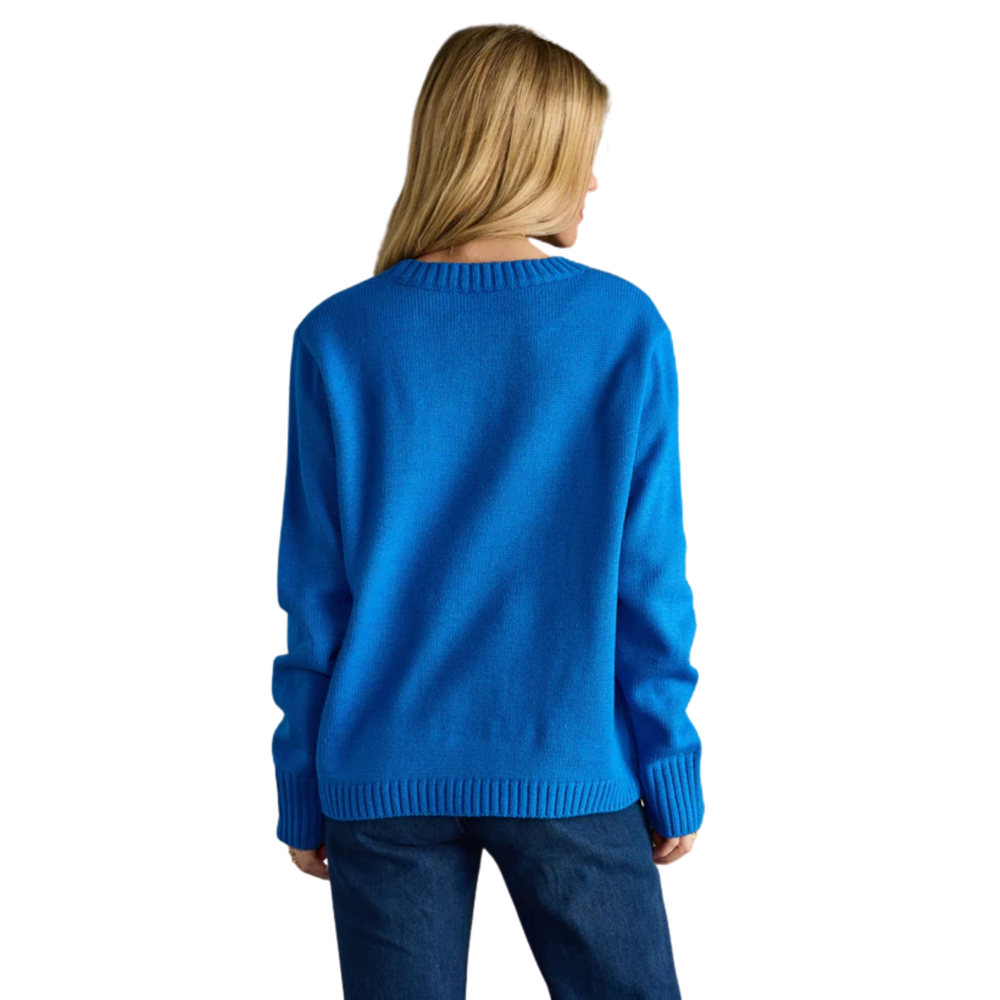Merry & Bright Sweater in Royal Blue-Fairley Fancy