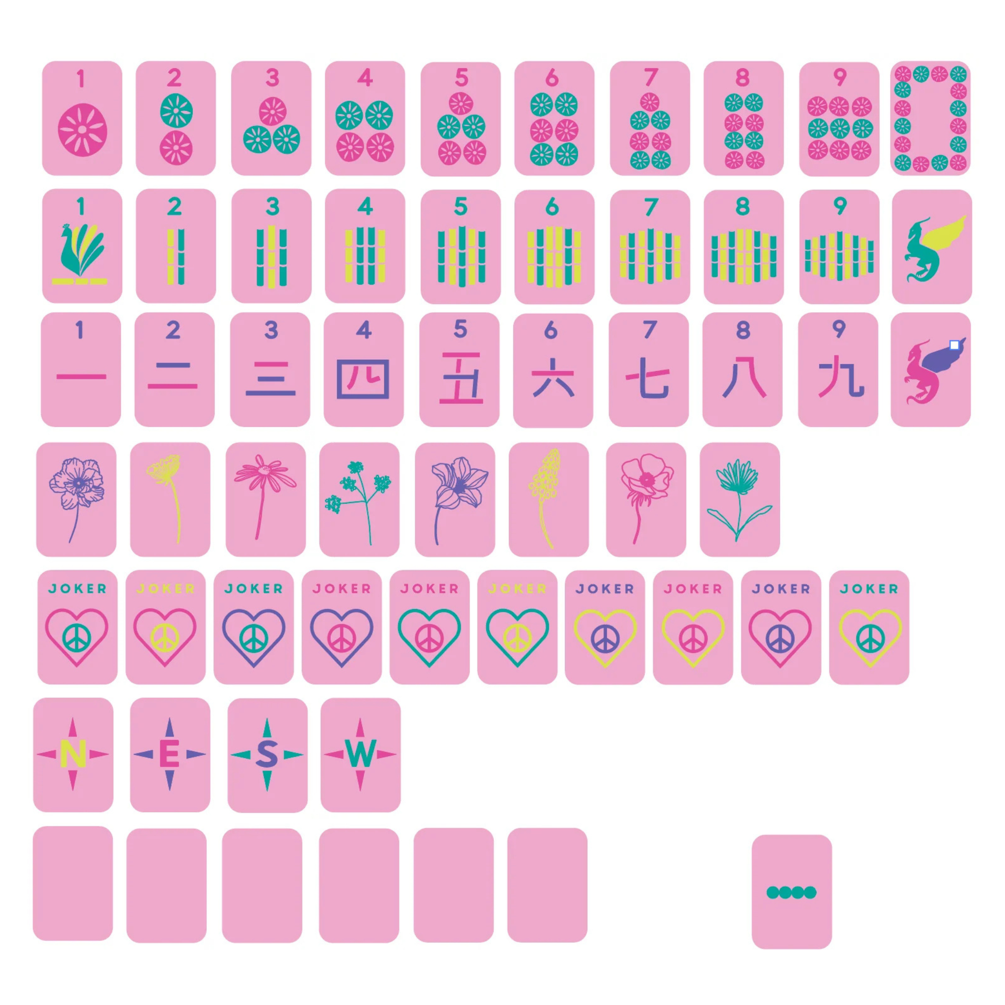 Mile High Mahj Travel Tiles in Pretty in Pink-Fairley Fancy
