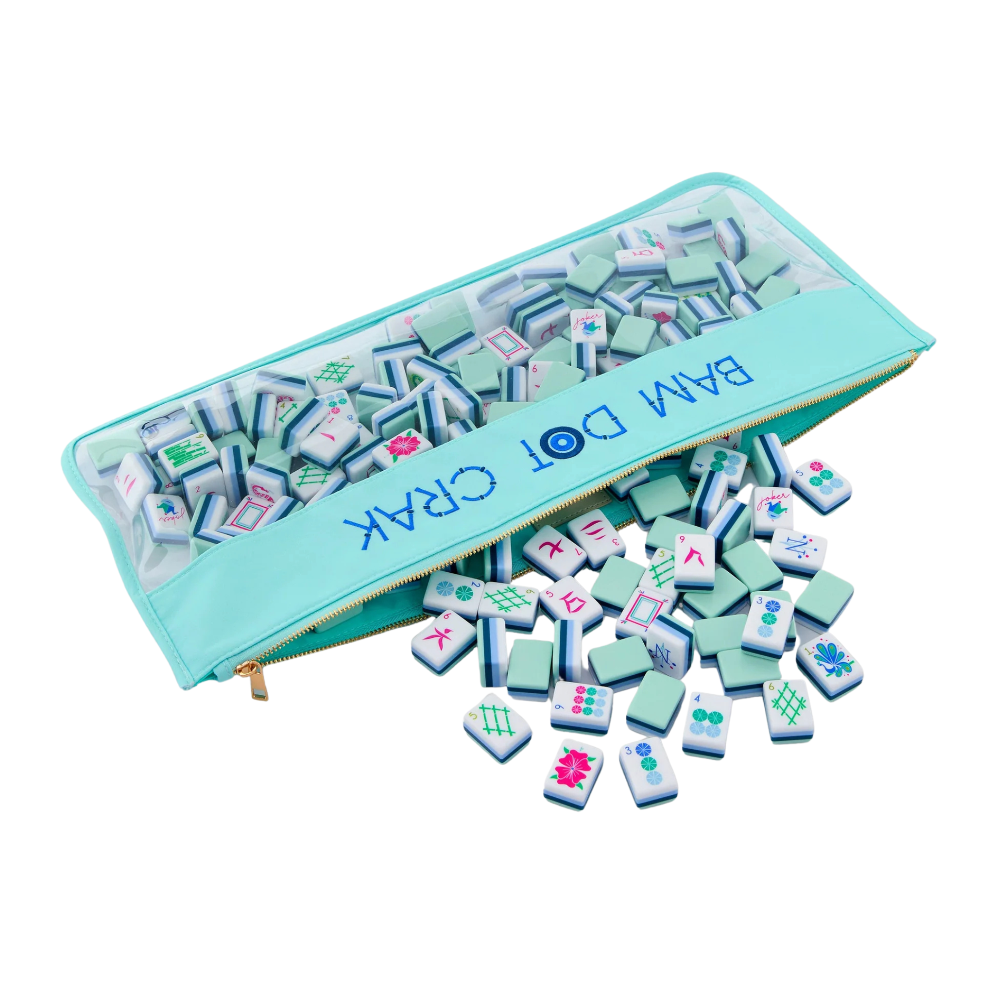 Mint Bam Dot Crak Mahjong Bag-Fairley Fancy