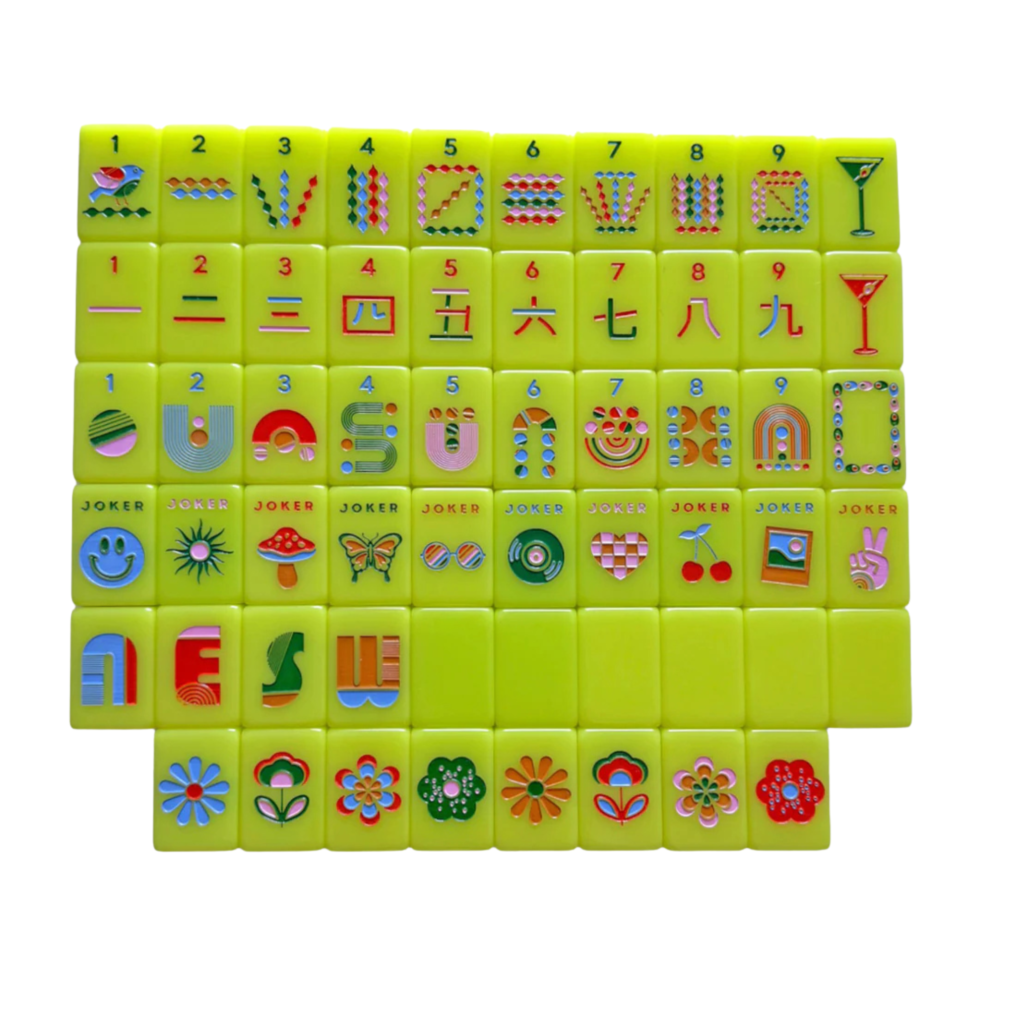 Mod Chartreuse OG Mahjong Tiles Set-Fairley Fancy