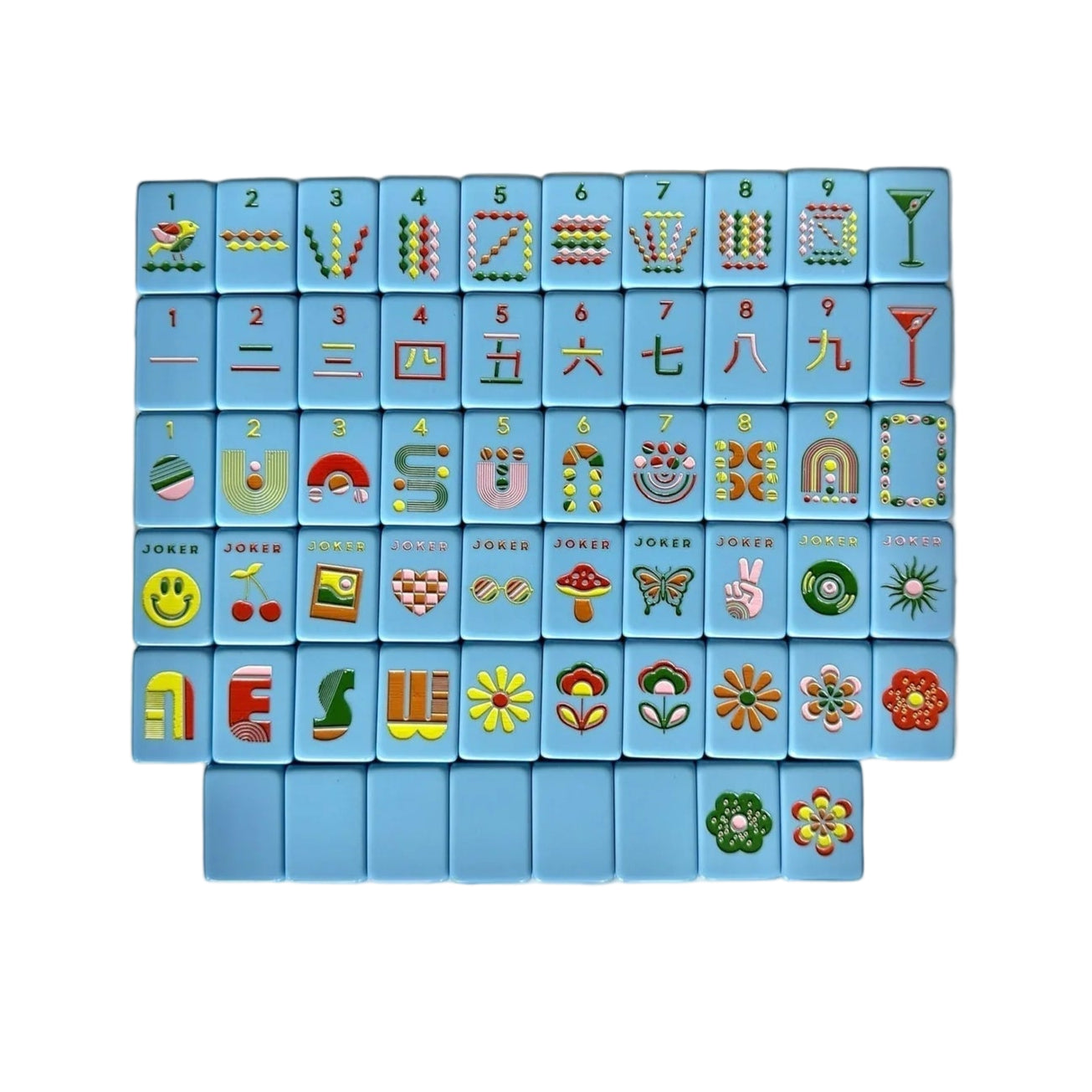 Mod French Blue Tiles Mahjong Set-Fairley Fancy