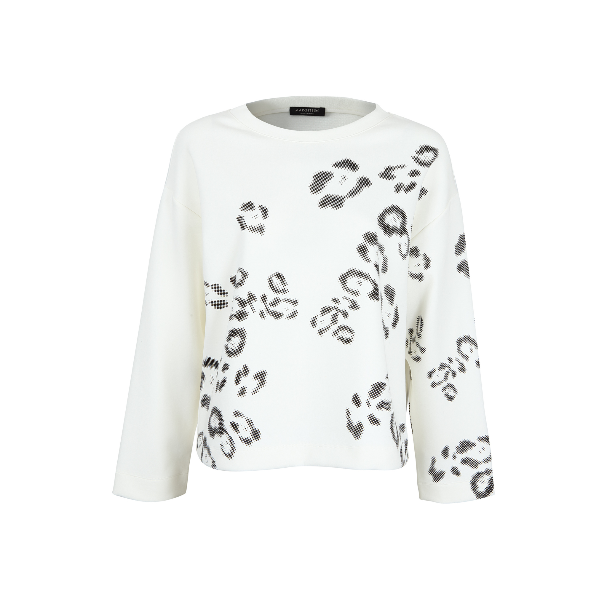 Monochrome Leopard Print Sweatshirt-Fairley Fancy