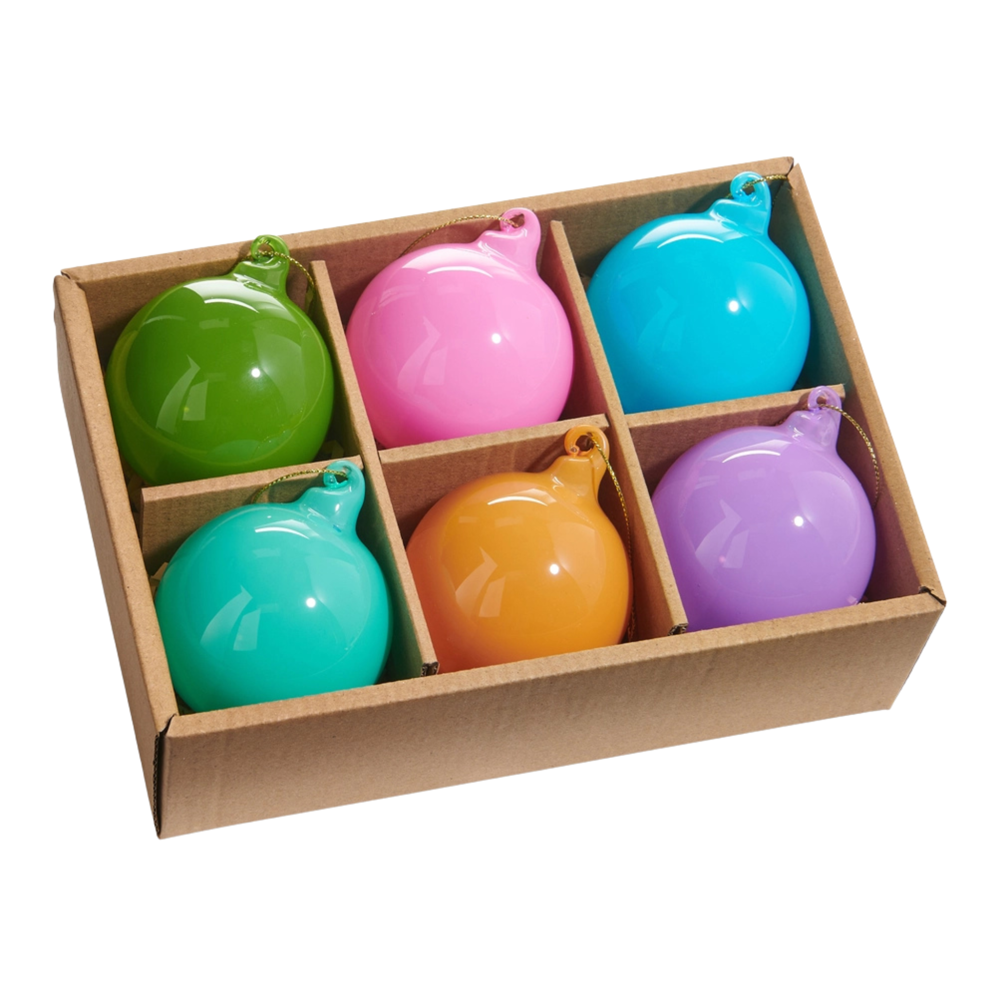 Opaque Blown Glass Ball Ornaments-Fairley Fancy