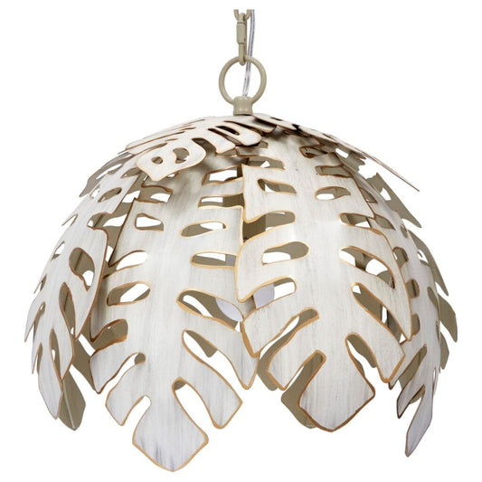 Small Collins Tropical Leaf Pendant With Cream Finish - Fairley Fancy