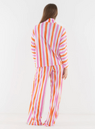 Pajama Pant Set in Coral Pink Stripe