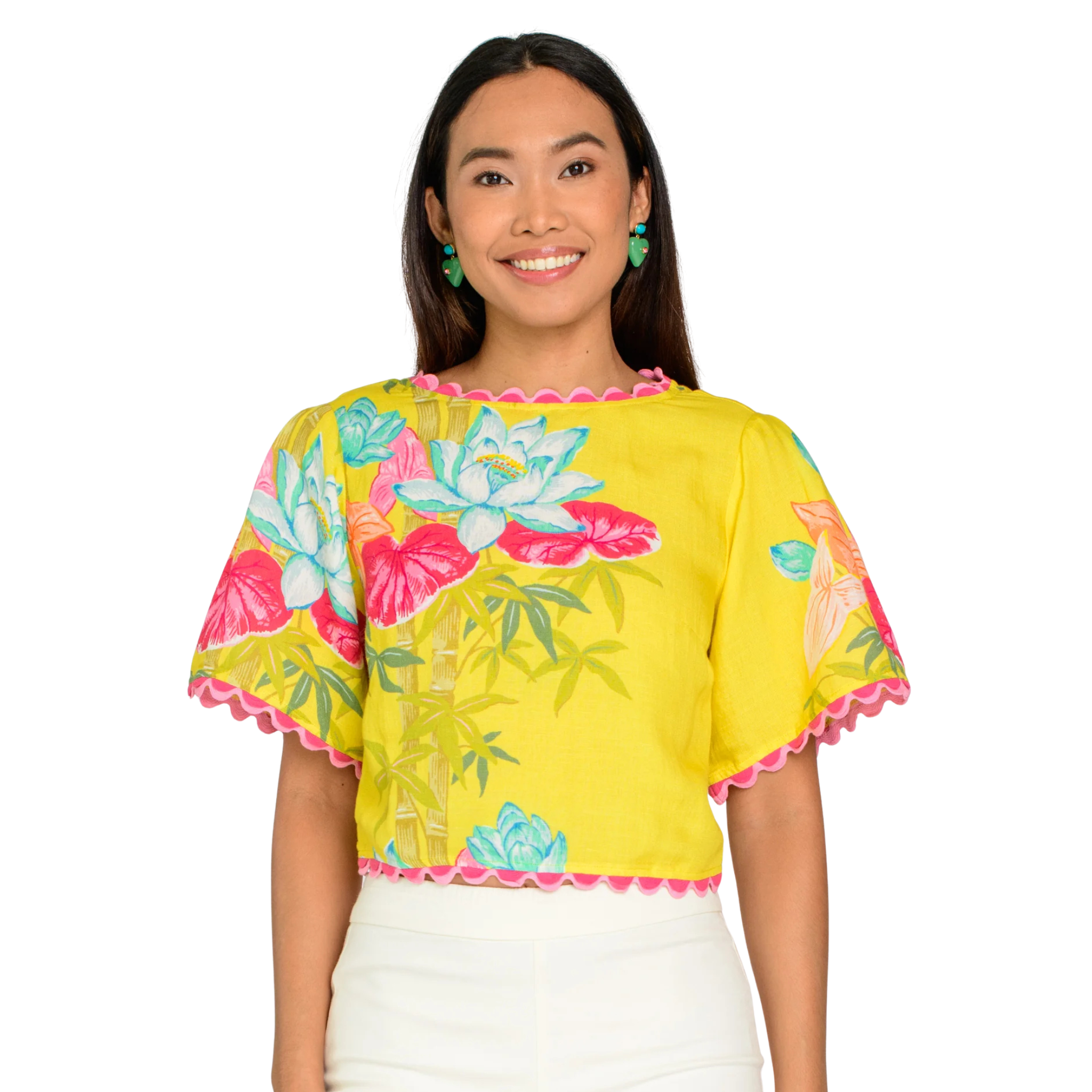 Paloma Top in Tropical Bamboo-Fairley Fancy
