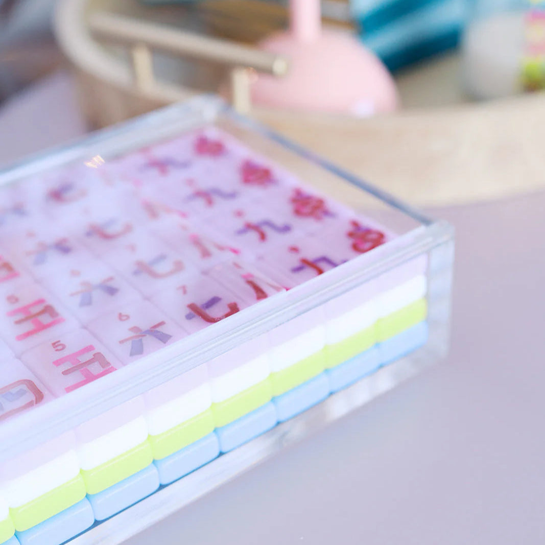 Peace Love Mahjong Acrylic Mahjong Tile Box - Fairley Fancy3