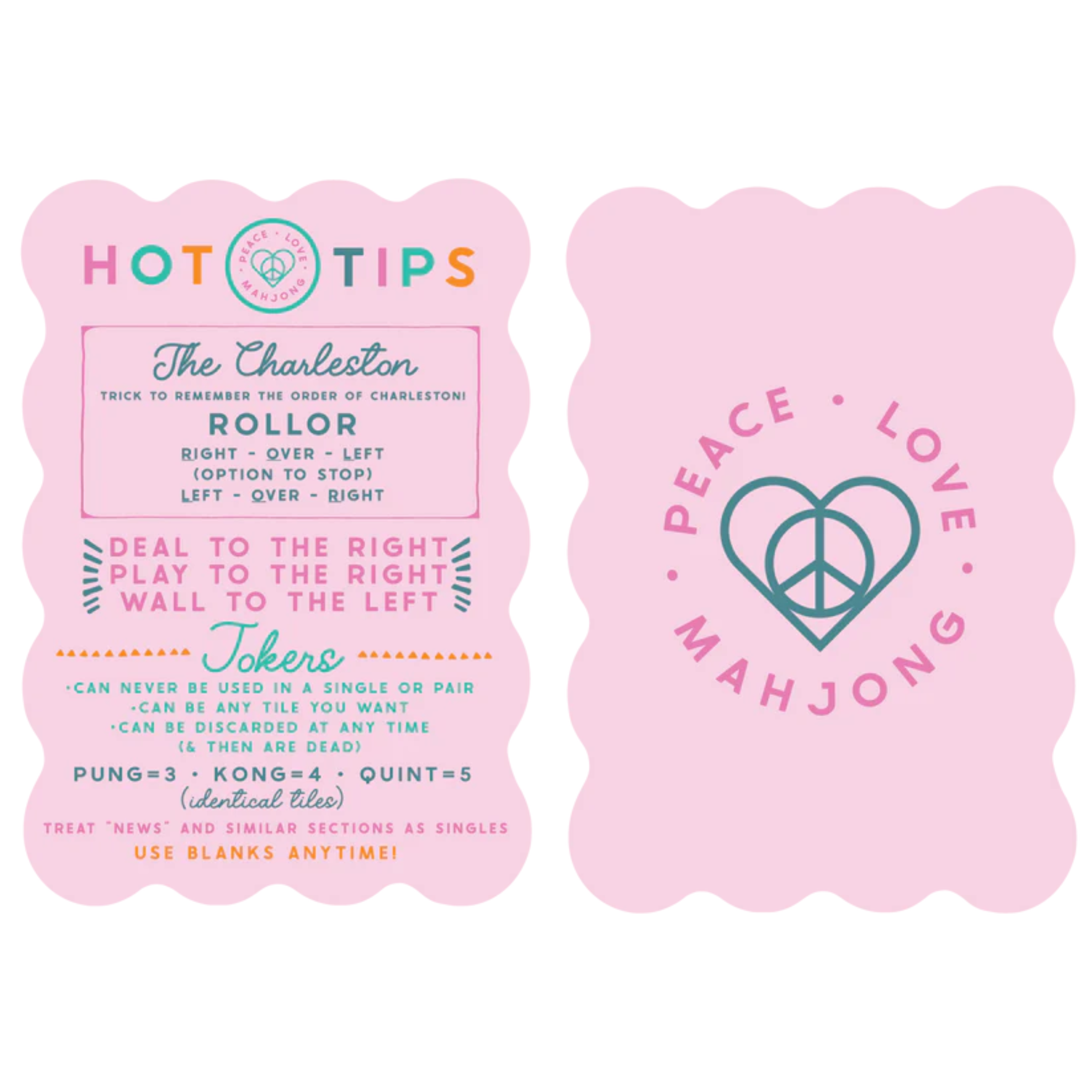 Peace Love Mahjong Tile Shufflers-Fairley Fancy