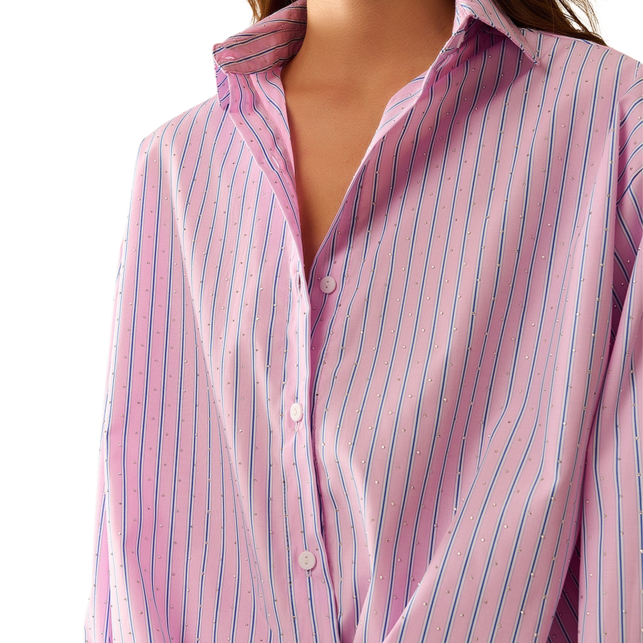 Pink Striped Poplin Shirt-Fairley Fancy