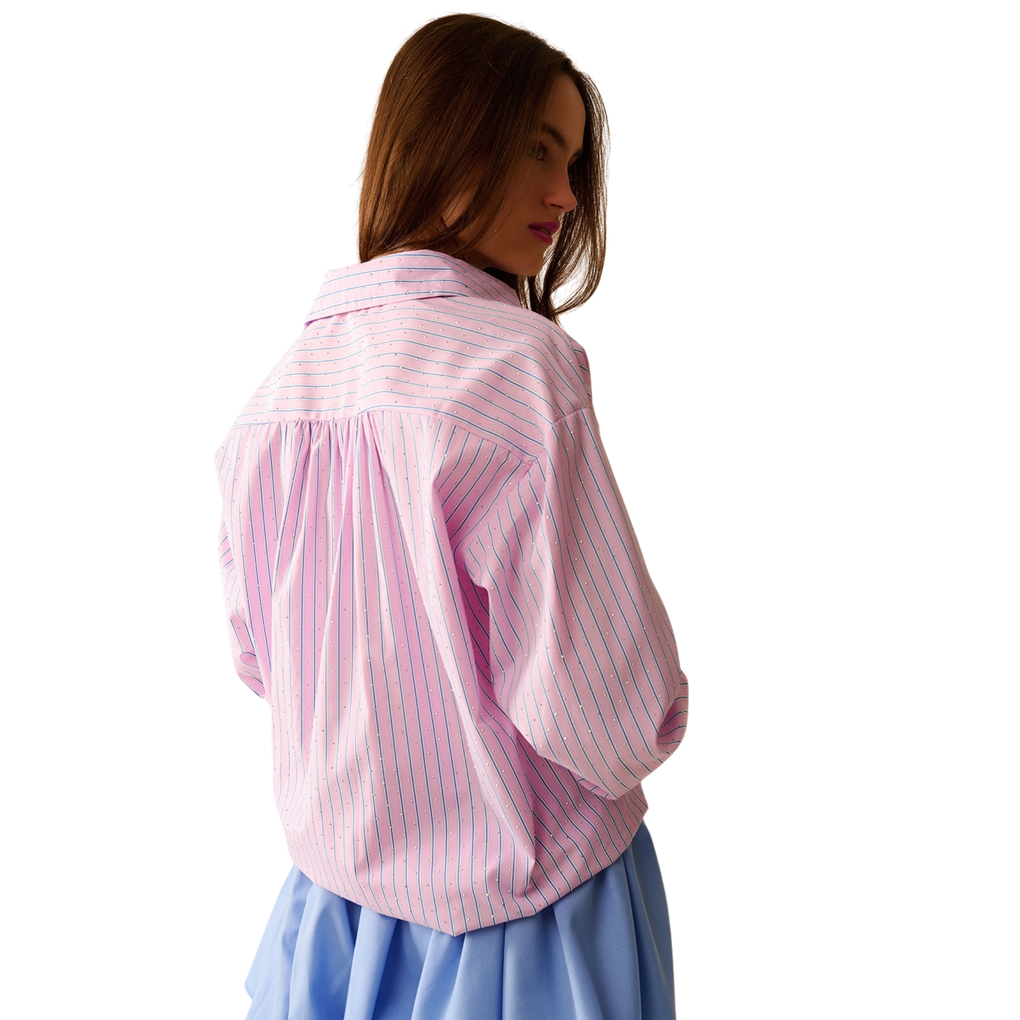 Pink Striped Poplin Shirt-Fairley Fancy