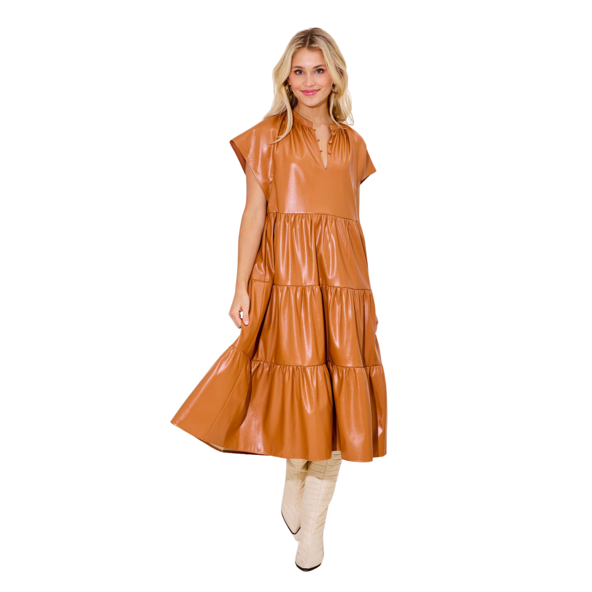 Pippa Dress in Caramel - Fairley Fancy