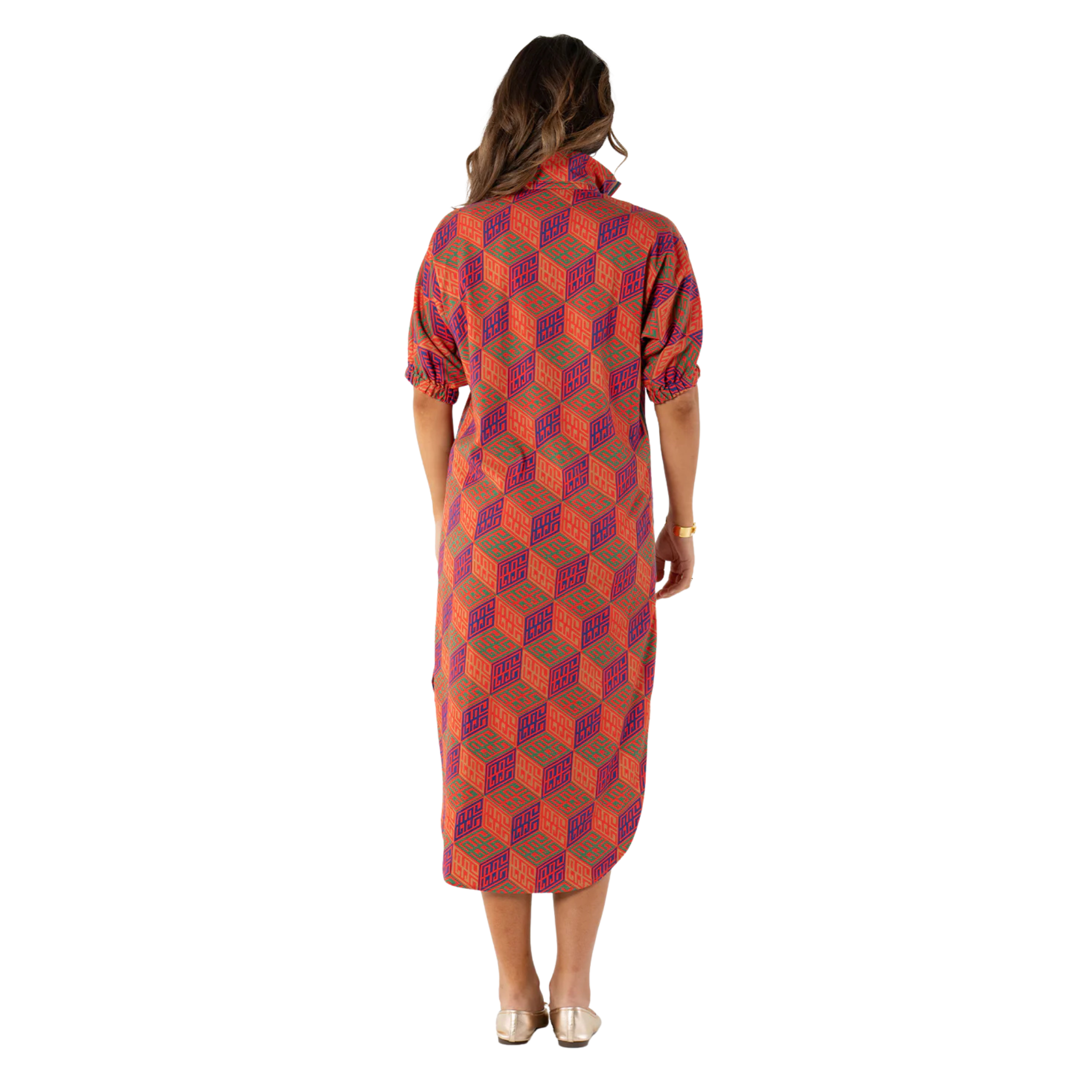 Poppy Caftan in Vintage Monogram-Fairley Fancy