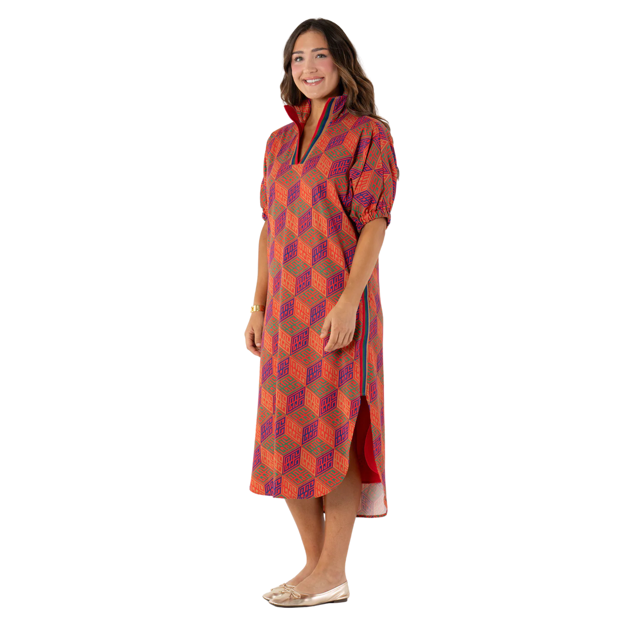 Poppy Caftan in Vintage Monogram-Fairley Fancy