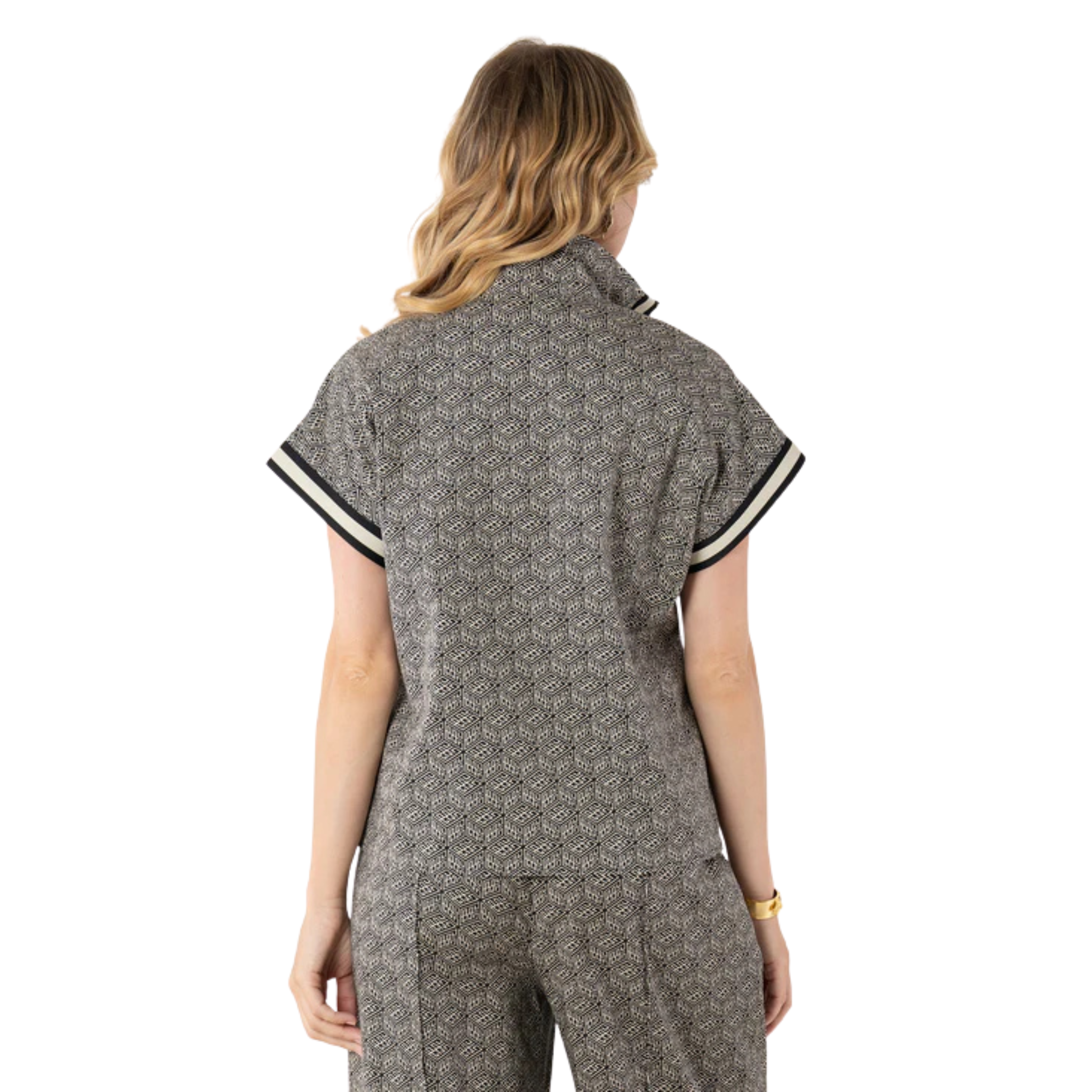 Poppy Pullover in Black Tonal Monogram - Fairley Fancy