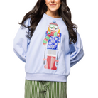 Powder Blue Skiing Nutcracker Sweatshirt-Fairley Fancy