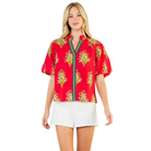 Puff Sleeve Floral Detail Top-Fairley Fancy