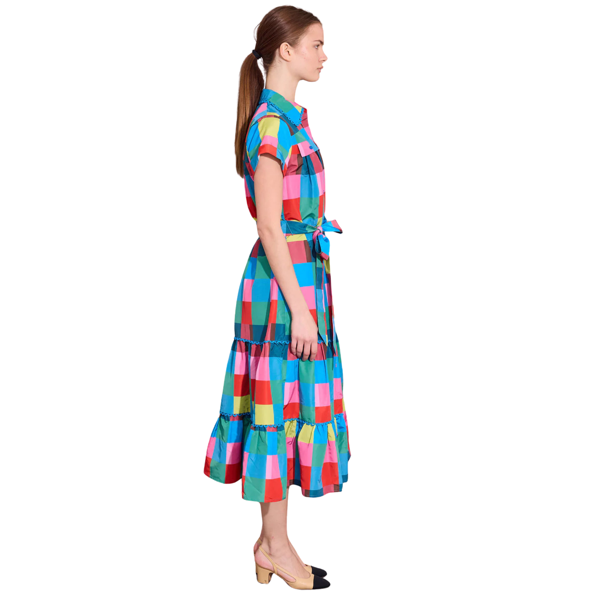 Rachel Dress in Holiday Check-Fairley Fancy