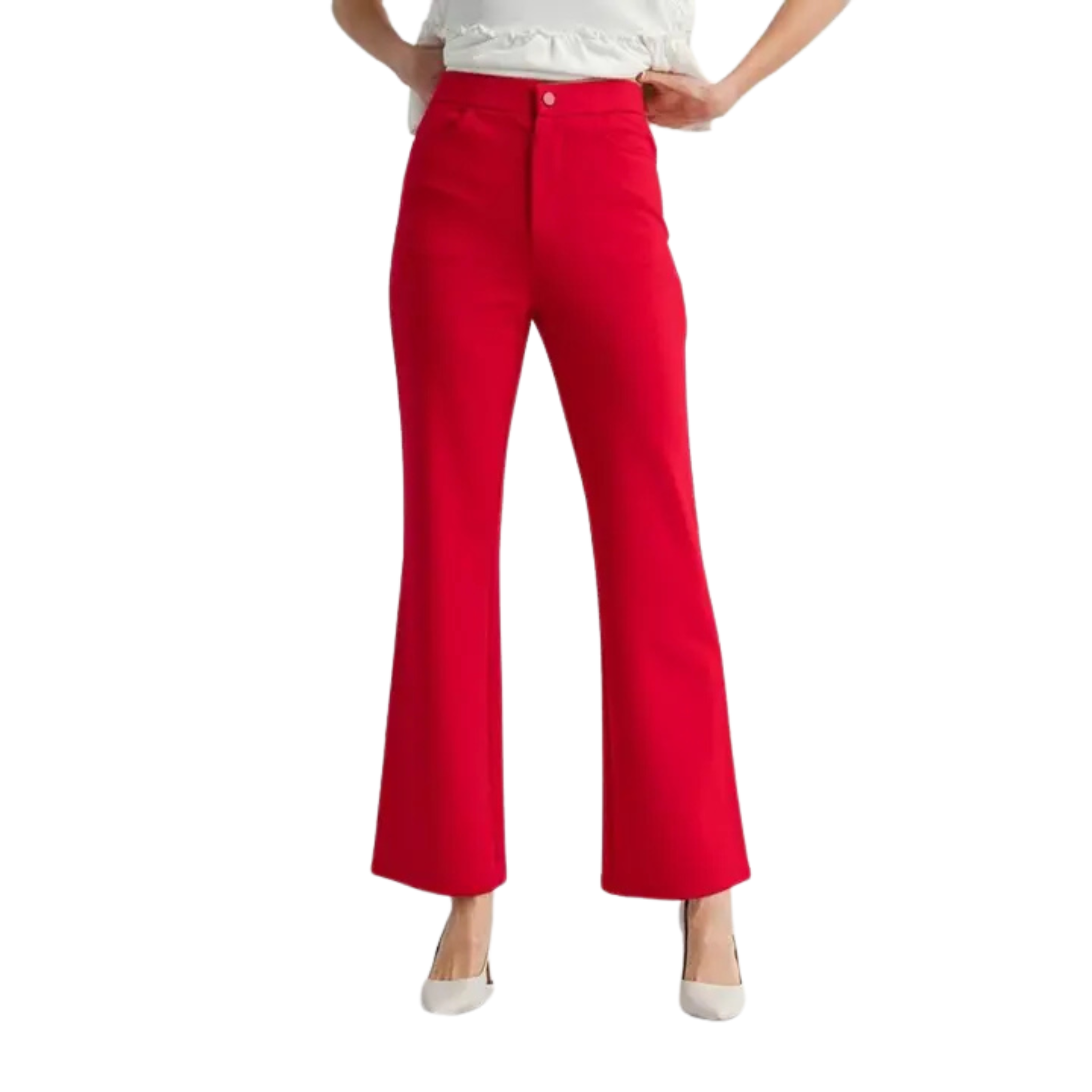 Red Kick Flare Pant-Fairley Fancy