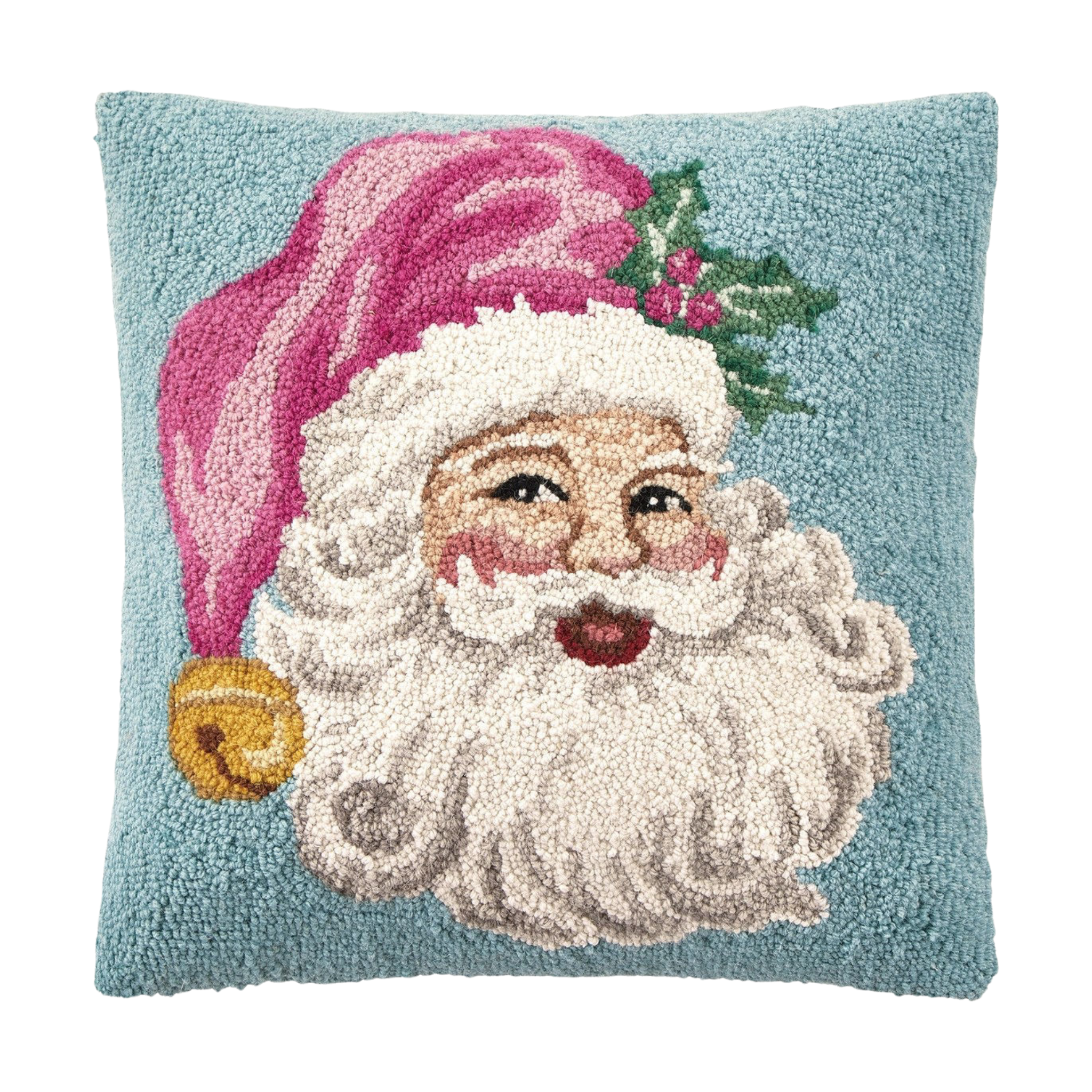 Retro Pink Santa Pillow-Fairley Fancy