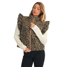 Ruffle Shoulder Leopard Puffer Vest-Fairley Fancy