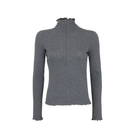Ruffle Turtle Neck in Gray-Fairley Fancy