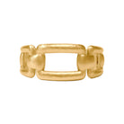 A chunky gold chain-link cuff bracelet with a textured, hammered finish, displayed on a clean white background with a soft shadow.