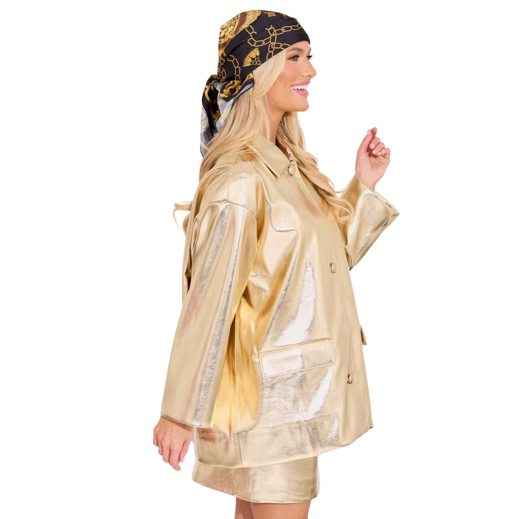 Saylor Shacket in Gold-Fairley Fancy