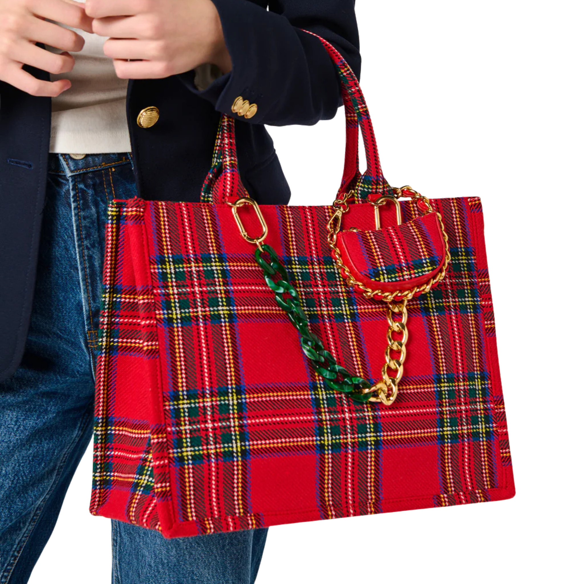 Scottie Tote in Red-Fairley Fancy