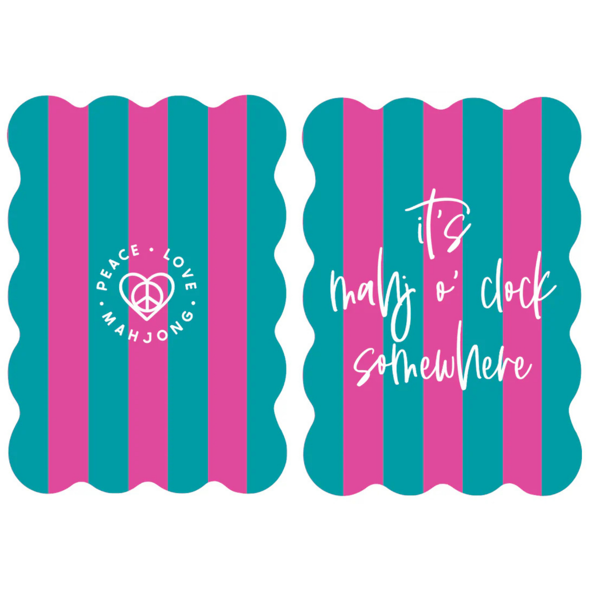 Striped Peace Love Mahjong Tile Shufflers – Fairley Fancy