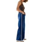Super Wide Leg Jeans with Stripes-Fairley Fancy