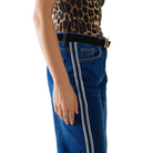 Super Wide Leg Jeans with Stripes-Fairley Fancy