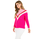 Sweet Stripe V Sweater-Fairley Fancy