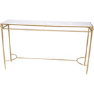 McCoy Gold Console Table With White Marble Top -Fairely Fancy