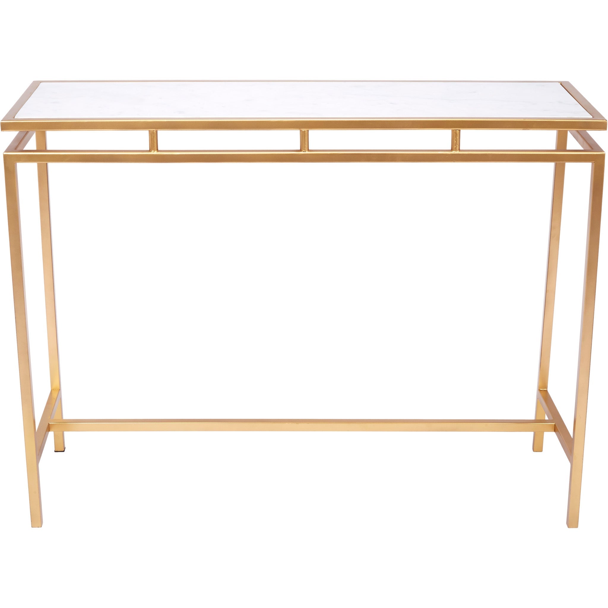 Merrick Gold Console Table With White Marble Top  - FAirley Fancy