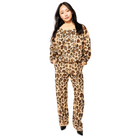 Tan, Brown, & Black Leopard Mock Neck Sweatshirt-Fairley Fancy