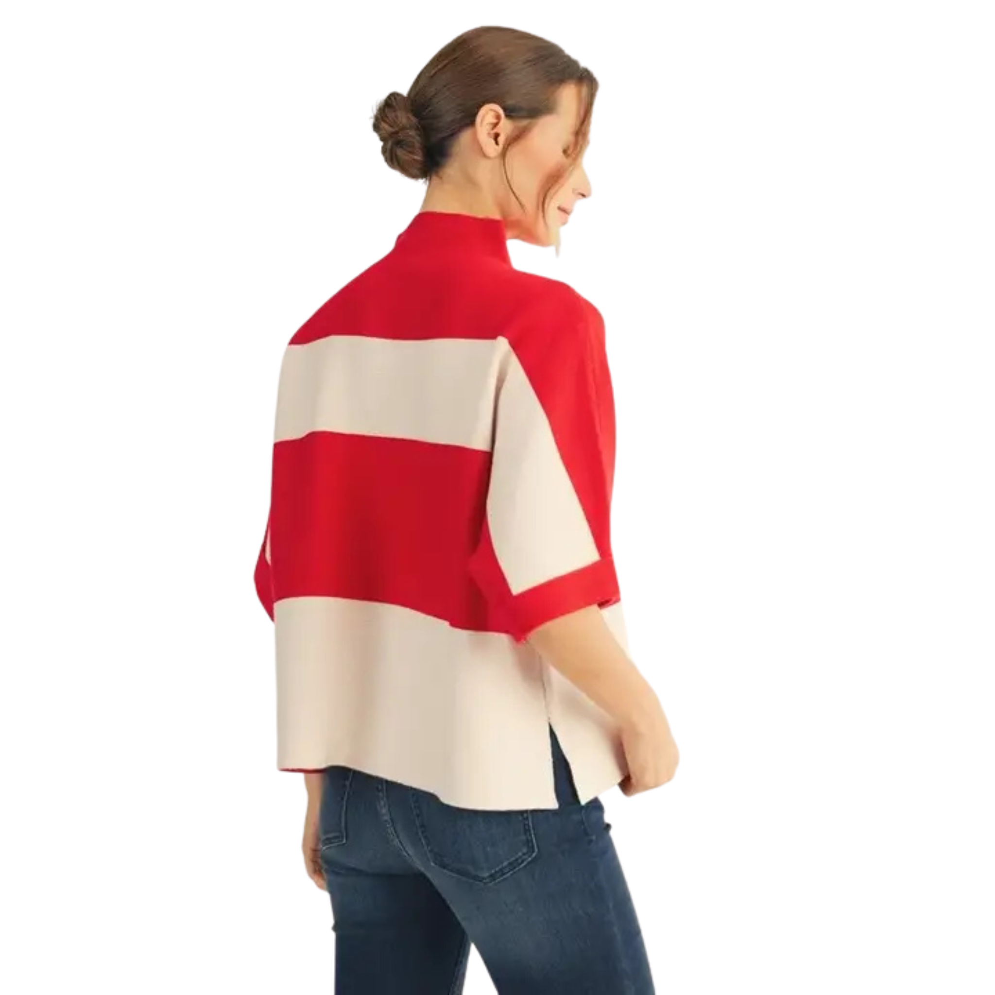 The Candy Stripe Mock Neck Sweater-Fairley Fancy