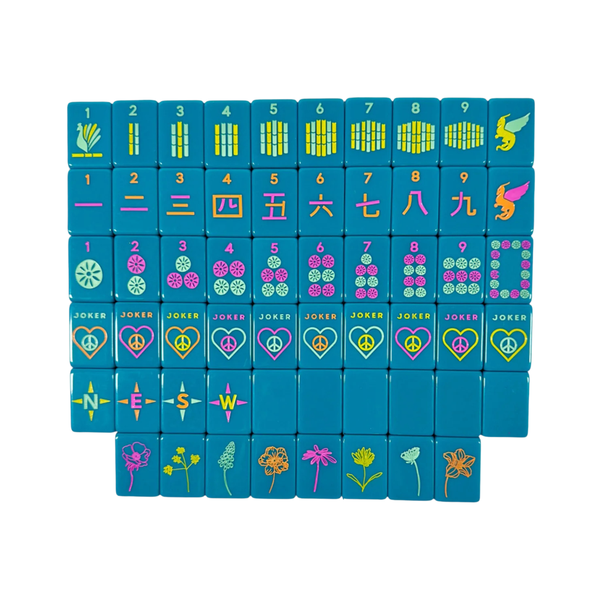 Totally Teal OG Mahjong Tiles Set-Fairley Fancy2