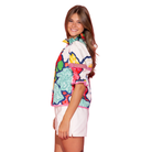 Lottie Top in Cloud Bouquet Side View with Model 