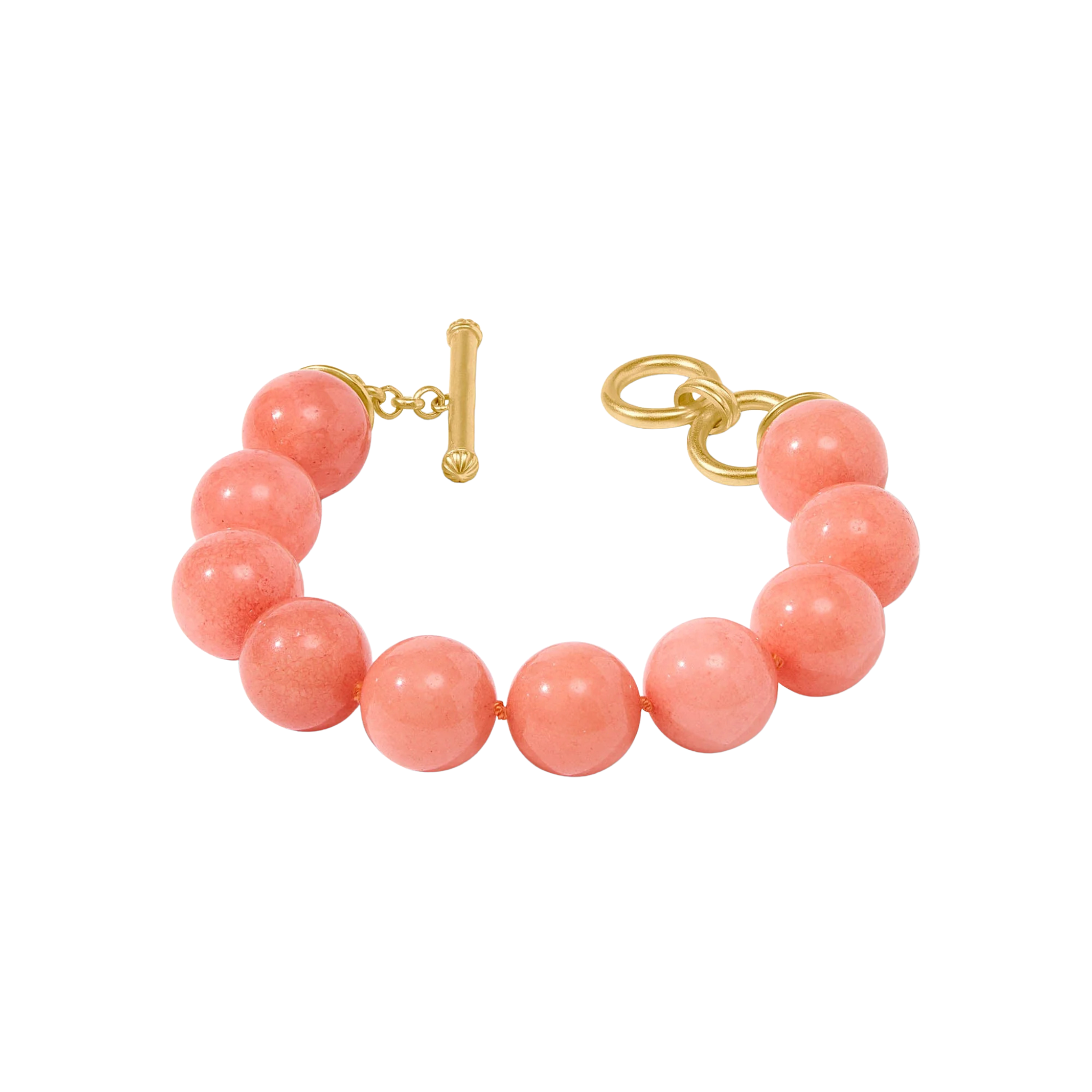 Portofino Beaded Bracelet in Melon Front View 