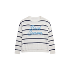 "Boat Season" Relaxed Fit Sweater in White Front View 