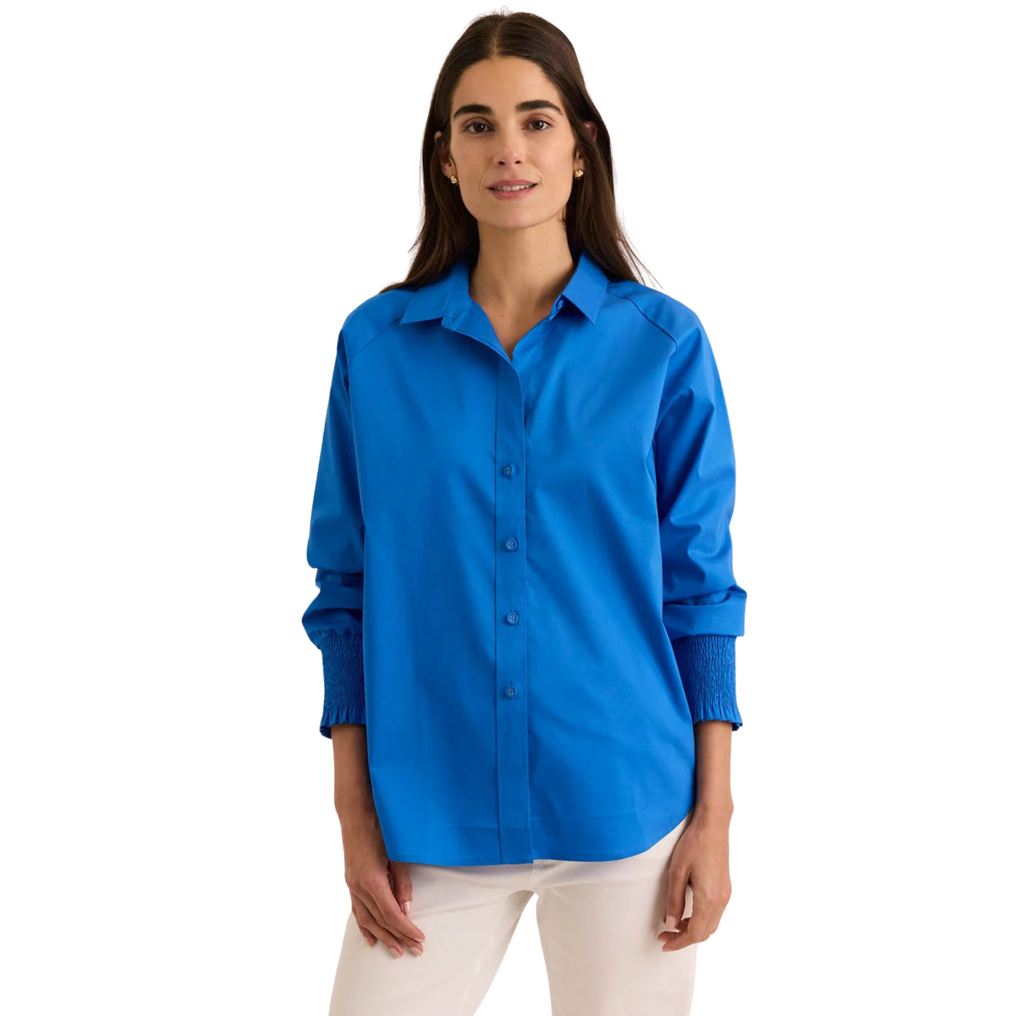 Long Sleeve Sadie Top in Bright Blue 