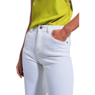 Wide Leg Jeans in White Close Up View 