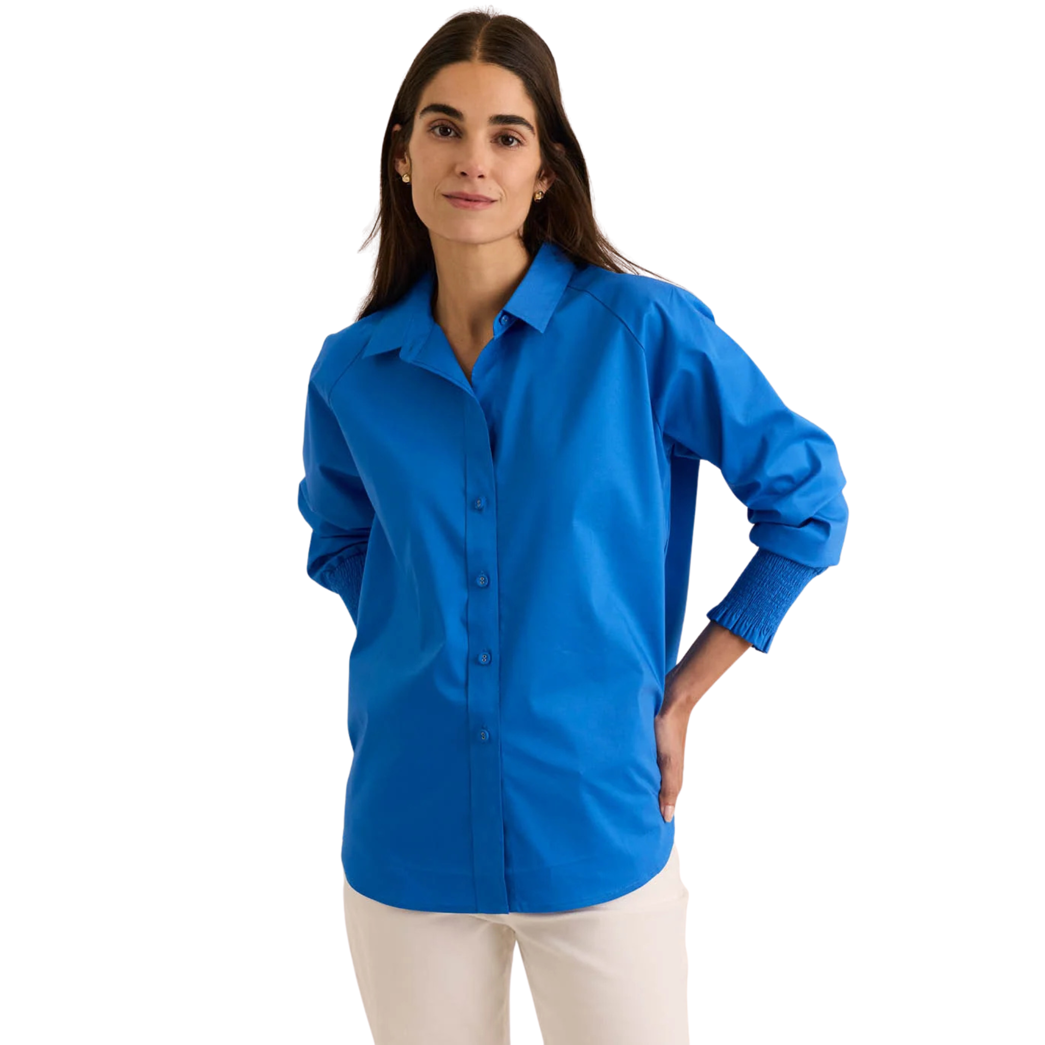 Long Sleeve Sadie Top in Bright Blue 