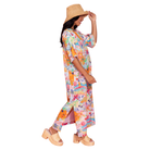 Delaney Dress in Nantucket Side View with Model 